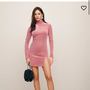 Reformation pink velvet dress